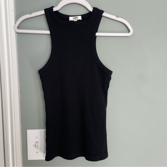 Agolde Tops - Agolde Ribbed Midnight Black Racerback Tank Top